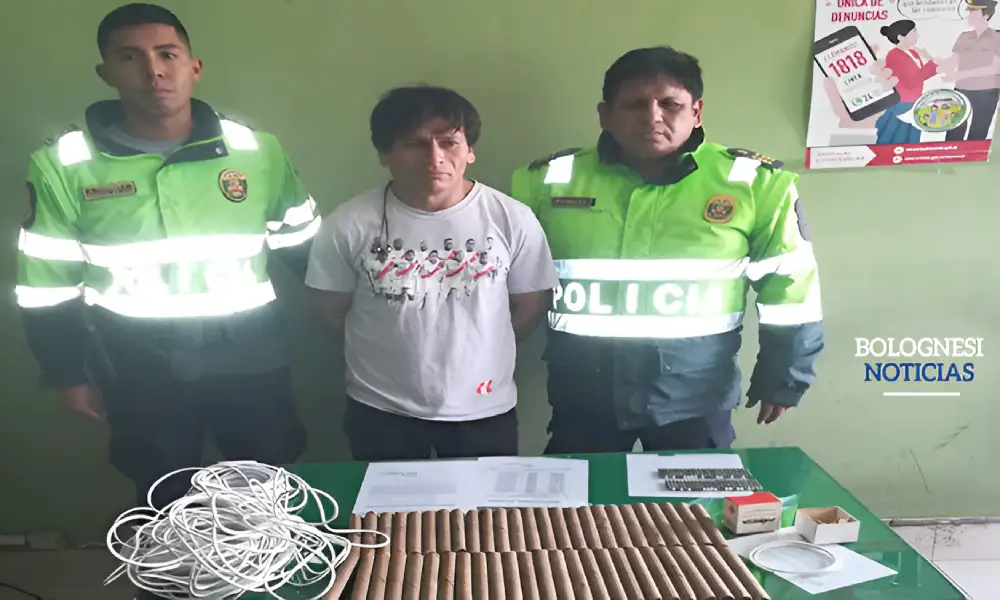 Policía de Pallasca captura a requisitoriado con explosivos en su poder