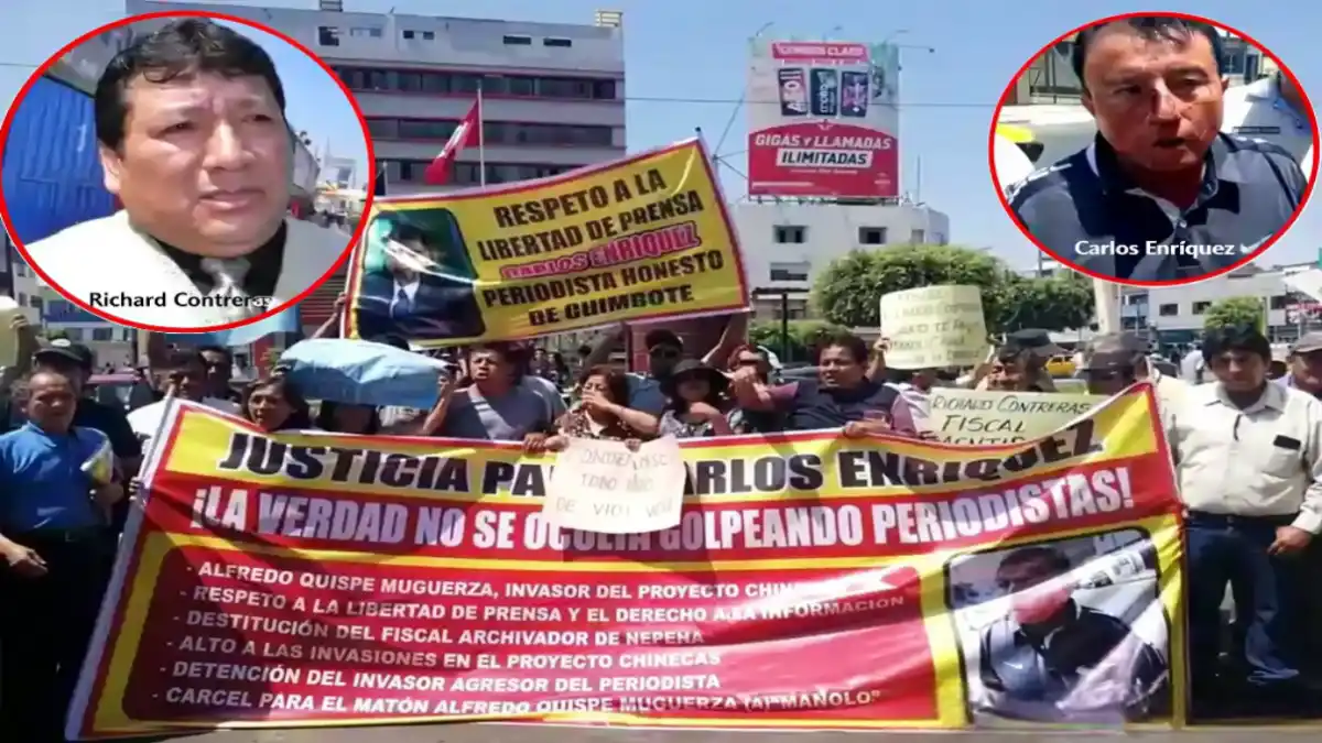 Plantón en Chimbote por periodista agredido