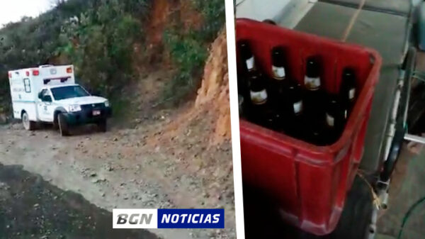 Policía de Cabana interviene ambulancia y encuentra cajas de cerveza