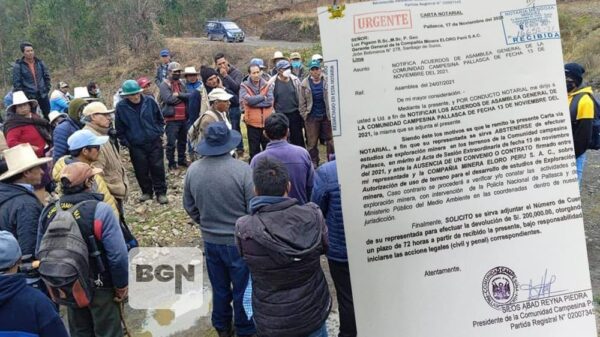 Comunidad Campesina de Pallasca exige que minera ELORO se retire.