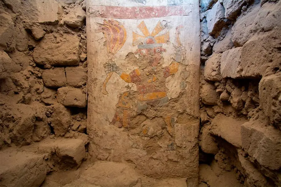 Murales mochicas hallados en Pañamarca Nepeña