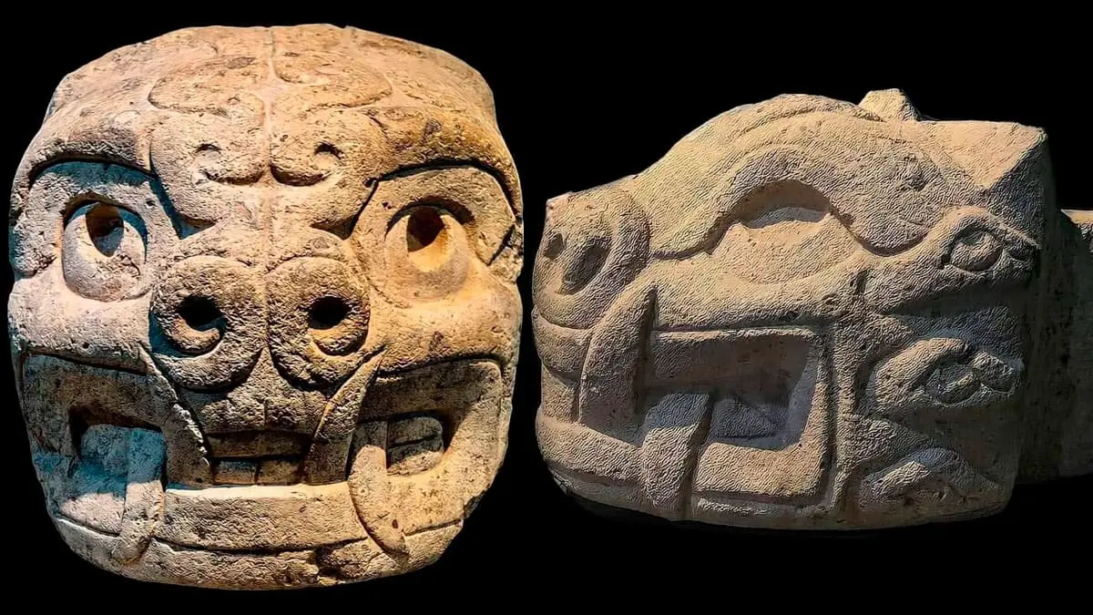Cabezas clavas legado de la cultura Chavín, Áncash, Perú
