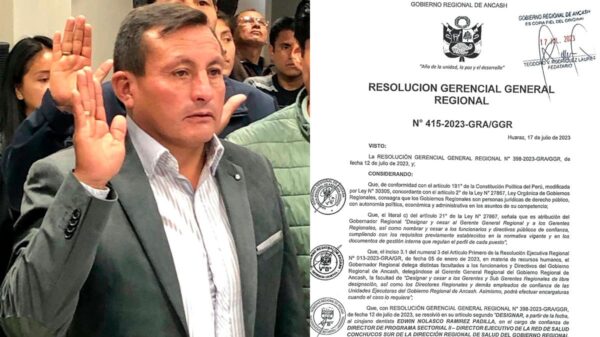 Gore Áncash cesa director Red Salud Conchucos Sur