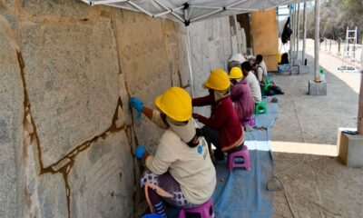 Mujeres lideran tareas de conservación del cerro Sechín.