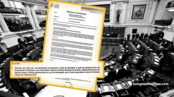 Bono para trabajadores del Congreso.