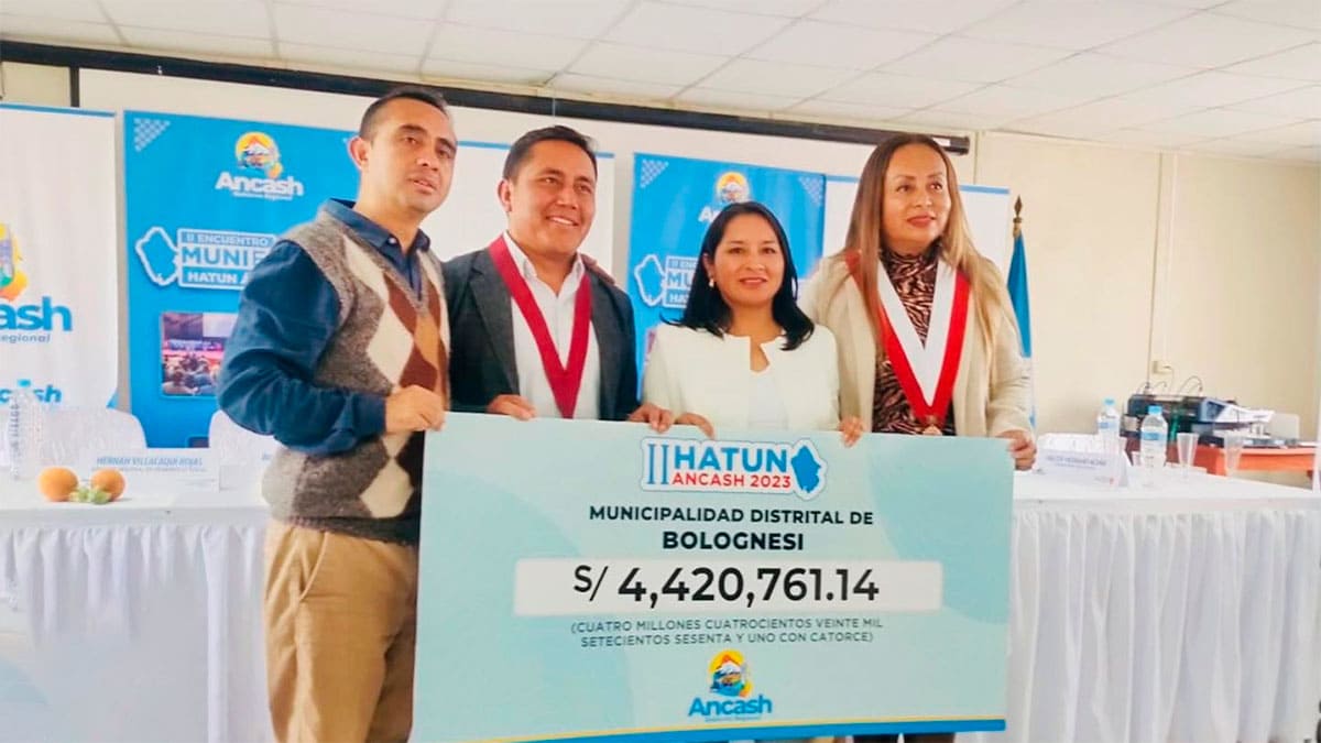 Municipalidad de Bolognesi recibe más presupuesto para obras