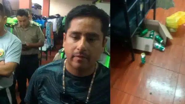 Seis policías ebrios fueron descubiertos consumiendo alcohol dentro de una comisaría de Lima durante su horario de servicio.