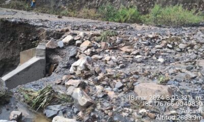 Corongo: deslizamiento bloquea vía Yupán - Bambas,