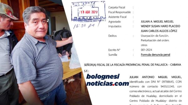 Pallasca: alcalde de Tauca usurpa función del alcalde de Hualalay.