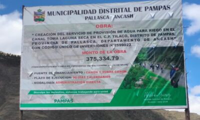 Pallasca: Abraham Juárez abandona obra en Tilaco, Pampas.