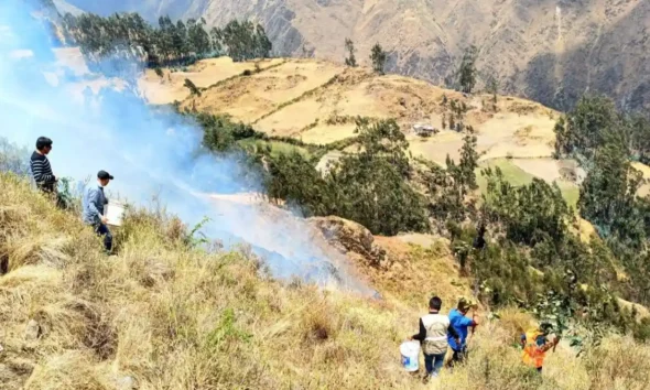 Pallasca: naturaleza apaga incendio forestal en Cabana