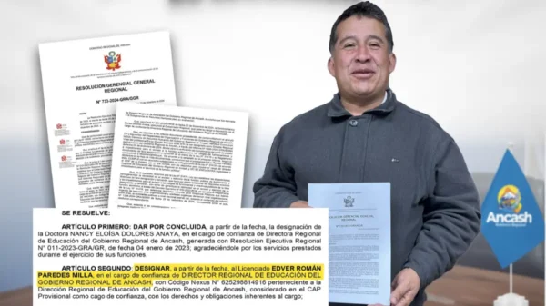 Edver Paredes Milla, designado nuevo director de DRE Áncash