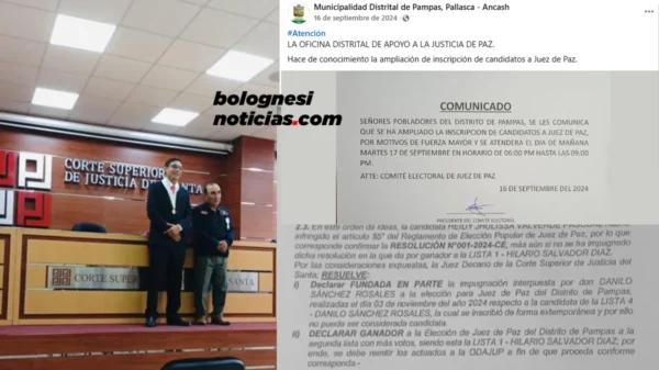 Pallasca: pobladores rechazan elección deL Juez de Paz en Pampas