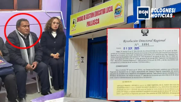Estuardo Díaz Robles destituido de la UGEL Pallasca tras ser sancionado por graves faltas administrativas.
