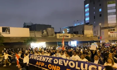Protestas en el Centro de Lima tras nueva ley de pensiones