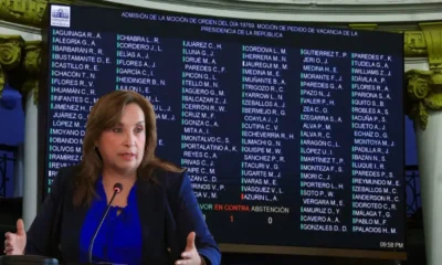 Congreso vaca a Dina Boluarte con contundente mayoría