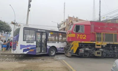 Choque entre bus y tren deja diez heridos en El Agustino