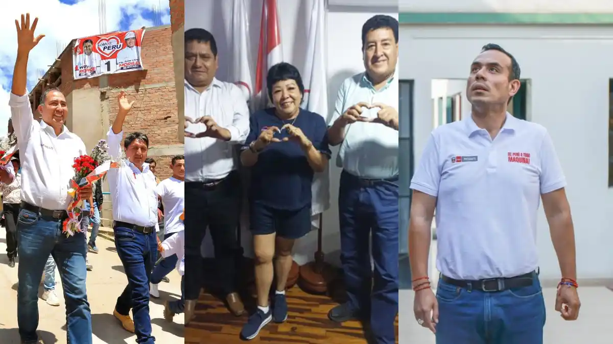 Composición de candidatos de Somos Perú de la región Áncash junto a Patricia Li y José Jerí