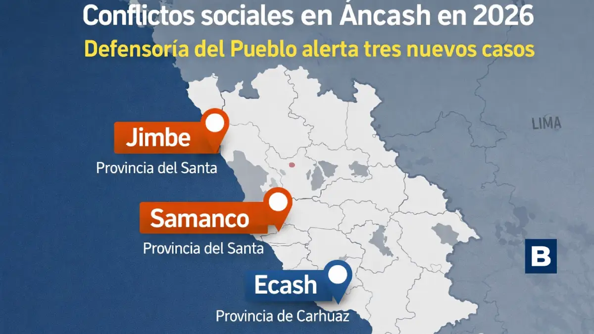 Defensoría del Pueblo reporta tres conflictos sociales en Áncash en 2026