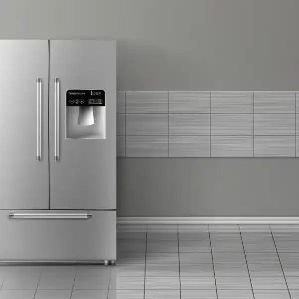 Refrigeradora moderna de acero inoxidable en cocina familiar contemporánea