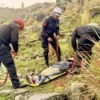 Rescate de turistas en Huaraz realizado por la Policía Nacional en la laguna Radián, Áncash.