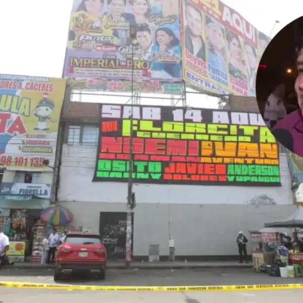 Escena del asesinato de Jhon Leyva frente al local Imperial Pro en San Martín de Porres.