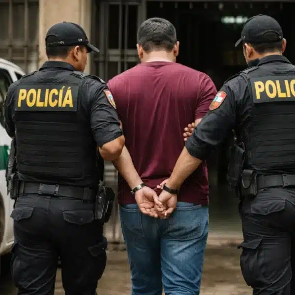 Sujeto detenido en Áncash es conducido por policías tras recibir cadena perpetua por violación en Macate