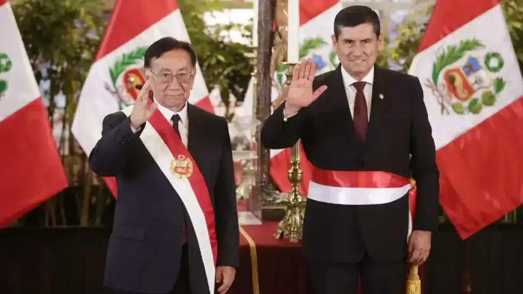 Juramentación del Gabinete Arroyo en el Perú liderado por Luis Enrique Arroyo en Palacio de Gobierno.