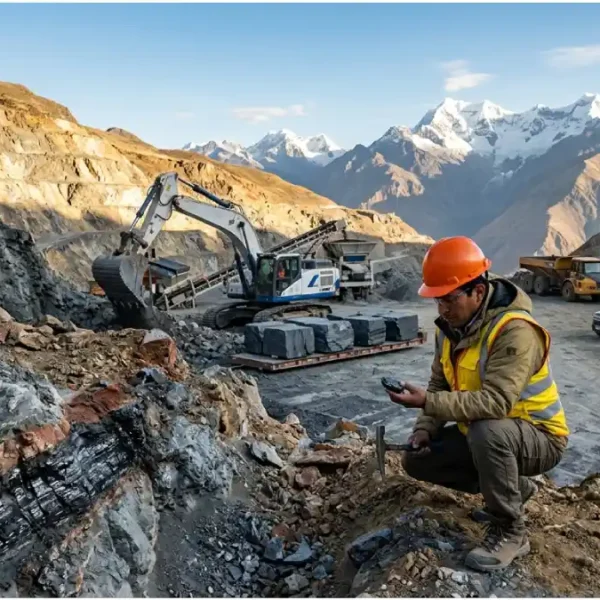 Vista de una mina en la cuenca del Santa donde se halló grafito en Áncash para fabricar baterías de litio.