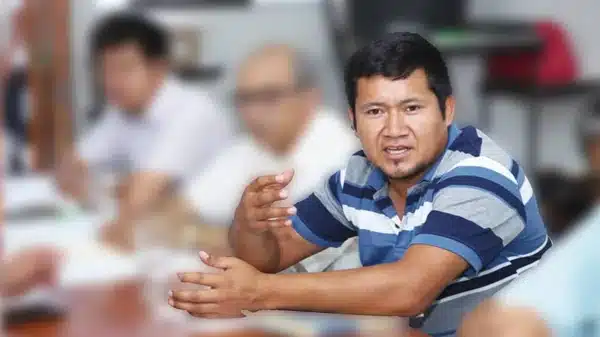 Javier Anticona durante actividad política en Lacabamba rumbo a las elecciones 2026 en Pallasca