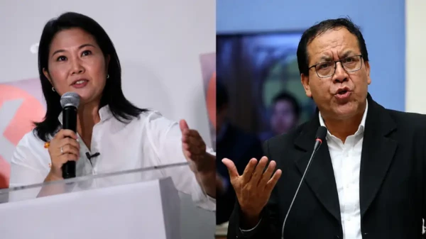 Keiko Fujimori y Roberto Sánchez tras confirmación del JNE para la segunda vuelta electoral en Perú