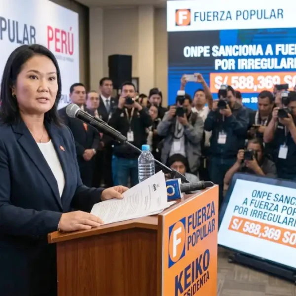 Keiko Fujimori durante actividad política tras sanción de la ONPE a Fuerza Popular por uso irregular de dinero público