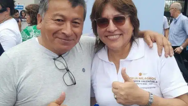 Martín Cabrera tras ser absuelto en juicio por difamación agravada iniciado por Antamina en Huarmey, Áncash.