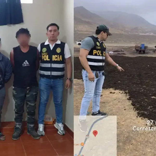 Operativo policial en Huarmey durante intervención por presunto procesamiento ilegal de productos marinos