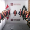 Samuel Sánchez Melgarejo tras ser elegido presidente de la Corte Superior de Justicia del Santa en Chimbote.