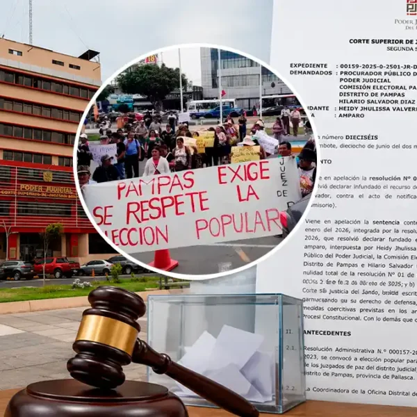Heidy Valverde durante el proceso judicial que anuló el fallo sobre la elección de Juez de Paz de Pampas en Pallasca