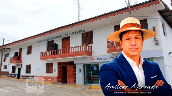 Amílcar Miranda en Pallasca durante la presentación de su propuesta "Vuelven las obras, vuelve el trabajo".