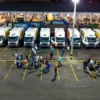 Nuevas compactadoras de limpieza pública en Chimbote estacionadas en el taller municipal