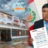 Director regional de Educación de Áncash sosteniendo documento oficial sobre el adelanto del cierre del año escolar 2026 frente al edificio institucional de la DRE Áncash.