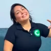 Asesinan a China Polo: Susy Aponte Polo sonriente vistiendo polo de campaña del movimiento Socios por Áncash.