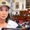 Keiko Fujimori habla en el Congreso de la República del Perú tras pedir facultades legislativas.