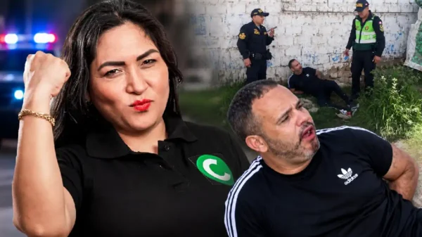 Composición fotográfica del presunto responsable del asesinato de La China Polo intervenido por la PNP.