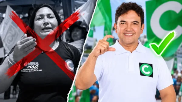 Fotomontaje de Susy Aponte Polo y Valentín Fernández tras quedar Socios por Áncash sin candidato a la gobernación regional.