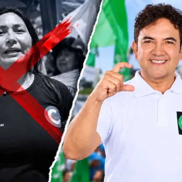 Fotomontaje de Susy Aponte Polo y Valentín Fernández tras quedar Socios por Áncash sin candidato a la gobernación regional.