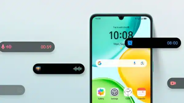 Configuración del menú de notificaciones de aplicaciones en pantalla de smartphone.
