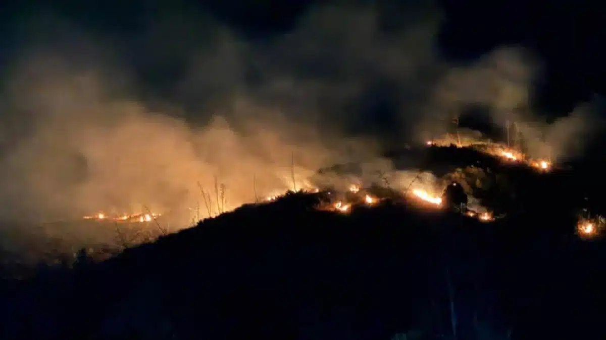 Incendio forestal en desarrollo en Áncash destruye hectáreas de vegetación durante la emergencia regional de 2026.