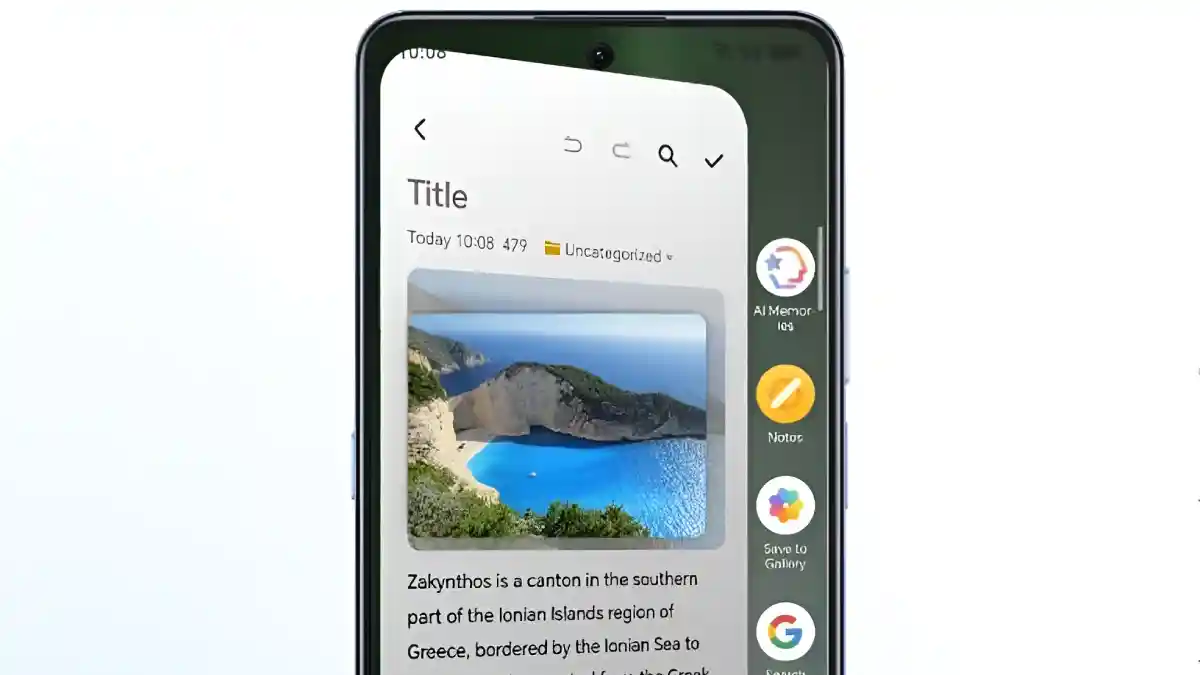 Primer plano de un smartphone HONOR con la función de pantalla dividida activa mostrando dos aplicaciones en pantalla.